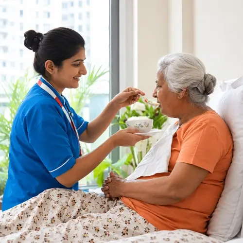 Doctor checking on a patient during a home visit